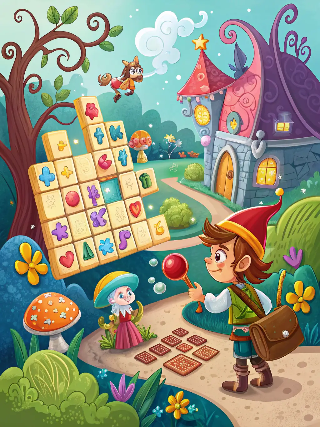 A visual representation of the 红桃国际 Web Registration Entrance game's AI-driven hint system, showing how the game provides subtle clues to help players solve puzzles without giving away the solution.